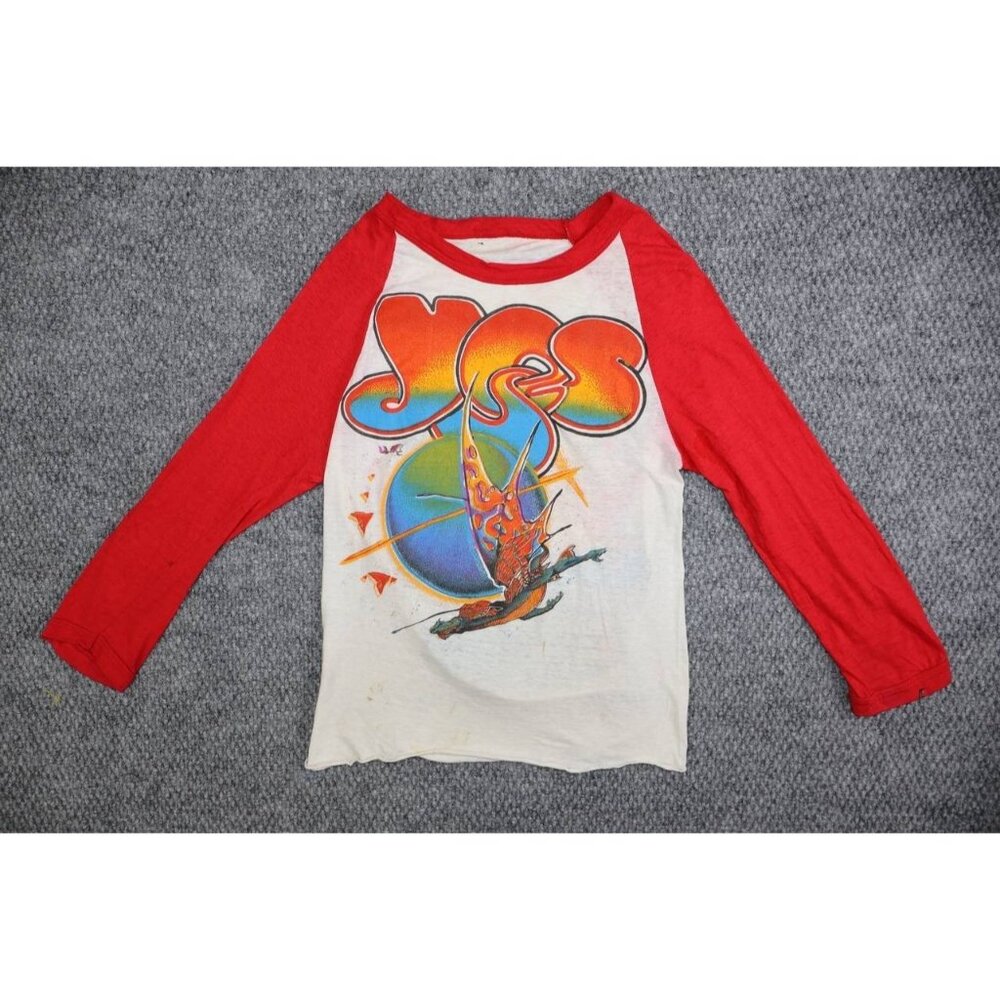 Vintage 1978 Yes Band Raglan T-Shirt MSG Tour 3/4 Sleeve Thin Cotton XS